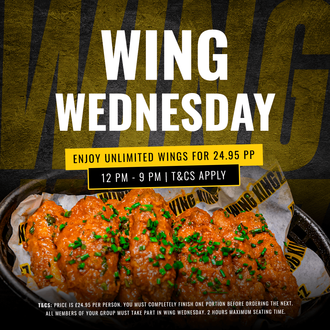 Wing Wednesday, Enjoy Unlimited Wings for £24.95